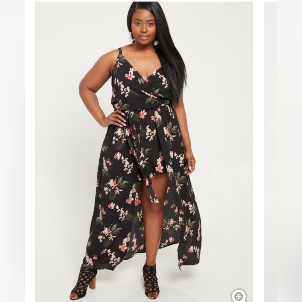 Rue21+ Floral Print Cami Strap Maxi Romper